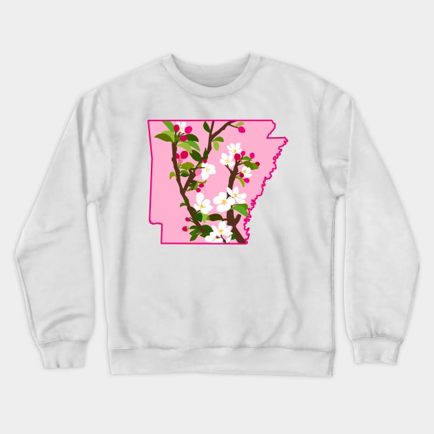 Arkansas State Flower Apple Blossom Crewneck Sweatshirt by avadoodle